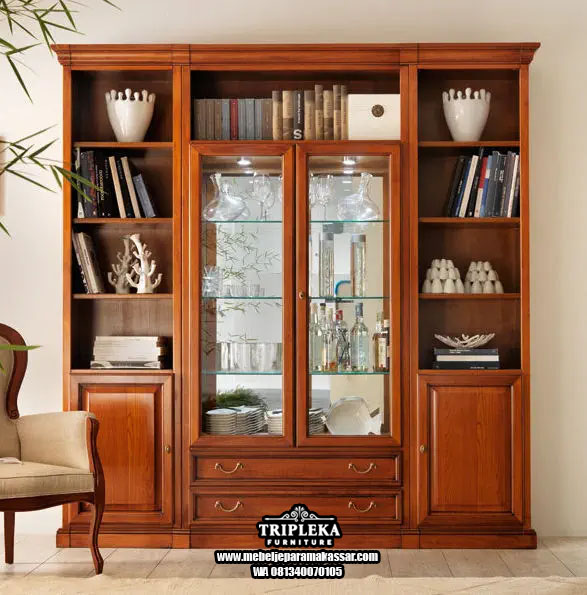 Lemari Hias jati Jepara Makassar