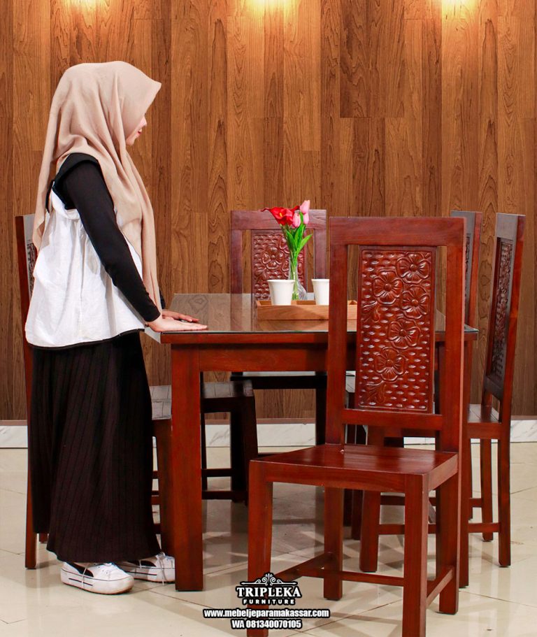 Set Meja Mkan Kayu Jati Jepara Asli Makassar