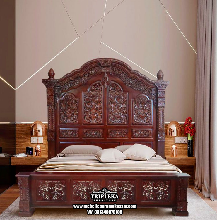 Set Tempat Tidur Kayu Jati Jepara Makassar